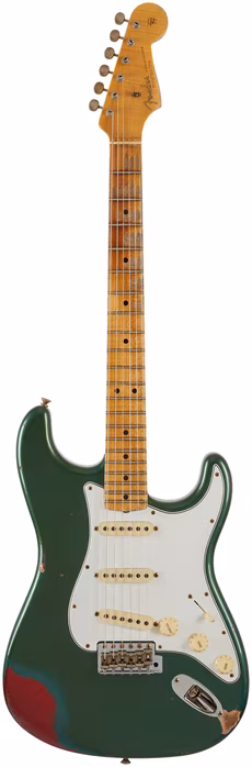 Fender Custom Shop Fat 64 Stratocaster Relic Aged Sherwood Green Metallic over Red Sparkle - E-Gitarre