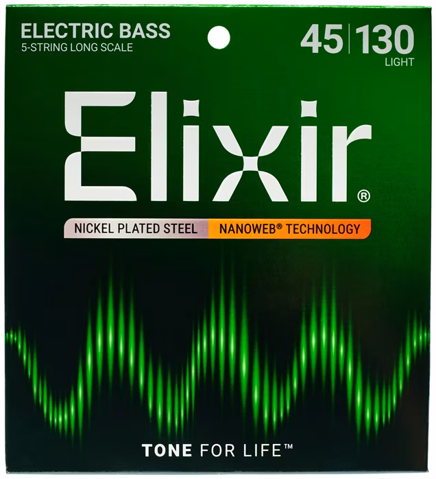 Elixir 14202 Light, Long Scale - Saiten für fünfsaitigen Bass