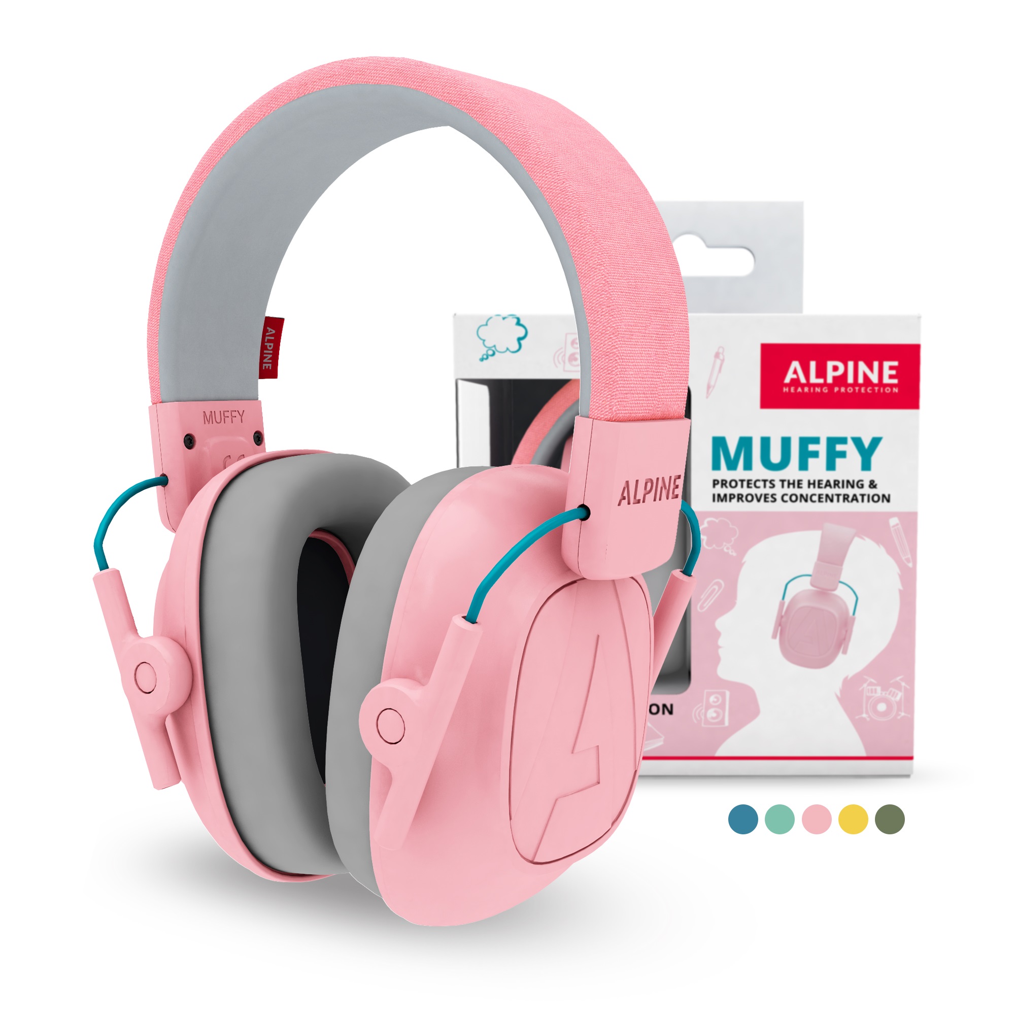 ALPINE Kinder-Kapselgehörschutz MUFFY rosa/grau