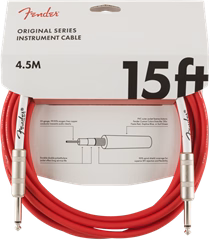 Fender Original Series 15' Instrument Cable Fiesta Red - Câble d'instrument