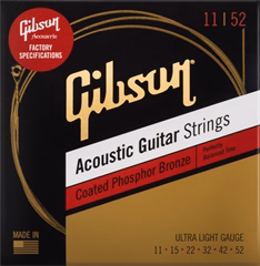 Gibson Coated Phosphor Bronze Strings Ultra-Light - Cordes en métal pour guitare acoustique