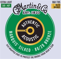 Martin Authentic Marquis 80/20 Bronze Extra Light - Cordes en métal pour guitare acoustique