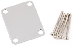 Fender 4-Bolt Vintage-Style Neck Plate, Chrome (No Logo) - Hardware pour guitare