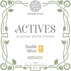 Knobloch ACTIVES Double Silver CX Carbon Medium-High Tension 34.0 - Cordes en nylon pour guitare classique
