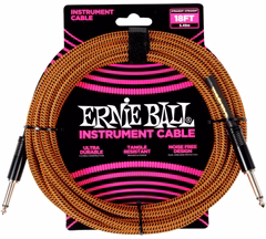 Ernie Ball Braided Instrument Cable Straight/Straight 10ft Pumpkin Pie - Câble d'instrument