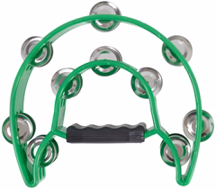 Cega Double Row Tambourine Green - Tambourin