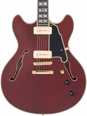 D'Angelico Deluxe DC Trans Wine - Guitare semi acoustique