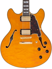 D'Angelico Excel DC XT Vintage Natural Quilt - Guitare semi acoustique