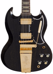 Gibson Custom Shop 1964 SG Standard Maestro TV Black Gold Gloss - Guitare électrique