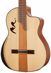 Manuel Rodriguez Café Cortado Cutaway Santos Rosewood - Guitare classique électroacoustique