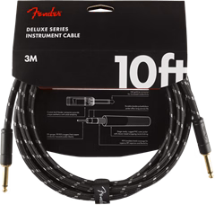 Fender Deluxe Series 10' Instrument Cable Black Tweed - Hangszer kábel