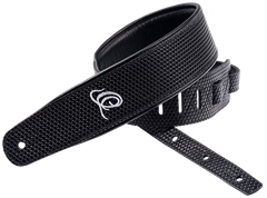 Ortega Leather Strap Black Braid - Gitár hevederek