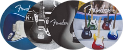 Fender Guitars Coasters, 4-Pack, Multi-Color Leather - Hullámvasút