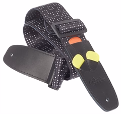 Amumu White Dots Black Strap - Gitár hevederek
