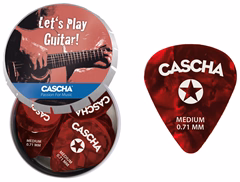 Cascha Guitar Pick Set Box Medium (24 medium guitar picks + metal box) - Pengetők