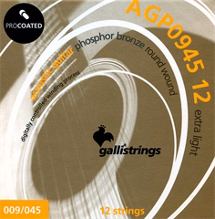 Galli AGP0945-12 PROcoated Phosphor Bronze 12 String  Extra Light - 12 húros gitár húrok