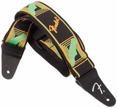 Fender Neon Monogram Strap Green/Orange - Gitár hevederek