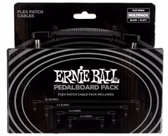 Ernie Ball Flex Patch Cables Pedalboard Multi-Pack Black  - Összekötő kábel