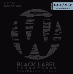 Warwick Black Label Stainless Steel 4 Medium Light .040-.100 Medium Scale - Basszusgitár húrok