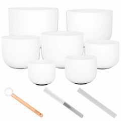 Sela Crystal Singing Bowl Set Frosted - 440 Hz - Tibeti éneklő tál