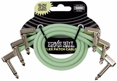 Ernie Ball Flex Patch Cable 12in - Glow in Dark - 3 Pack - Összekötő kábel