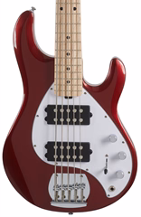 Sterling by Music Man SUB StingRay 5 HH Candy Apple Red - Elektromos basszusgitár