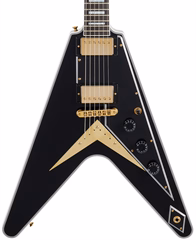 Gibson Custom Flying V Custom w/ Ebony Fingerboard Gloss Ebony - Elektromos gitár