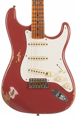 Fender Custom Shop 57 Stratocaster Heavy Relic Faded Aged Cimarron Red - Elektromos gitár