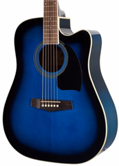 Ibanez PF15ECE Transparent Blue Sunburst - Elektroakusztikus gitár