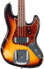 Fender Custom Shop 61 Jazz Bass Heavy Relic 3-Color Sunburst - Elektromos basszusgitár
