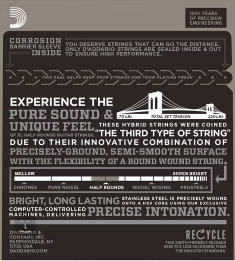 D'Addario EHR350 - Húrok elektromos gitárra