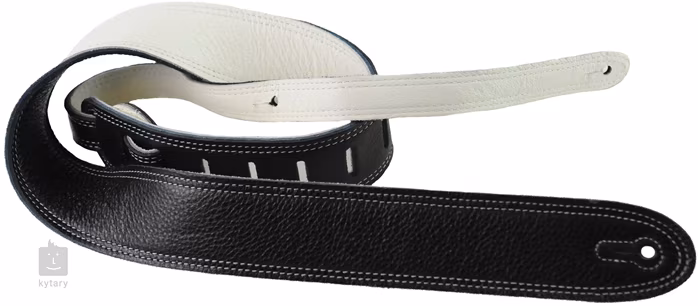 Perri's Leathers Double Stitched Reversible Leather White - Gitár hevederek