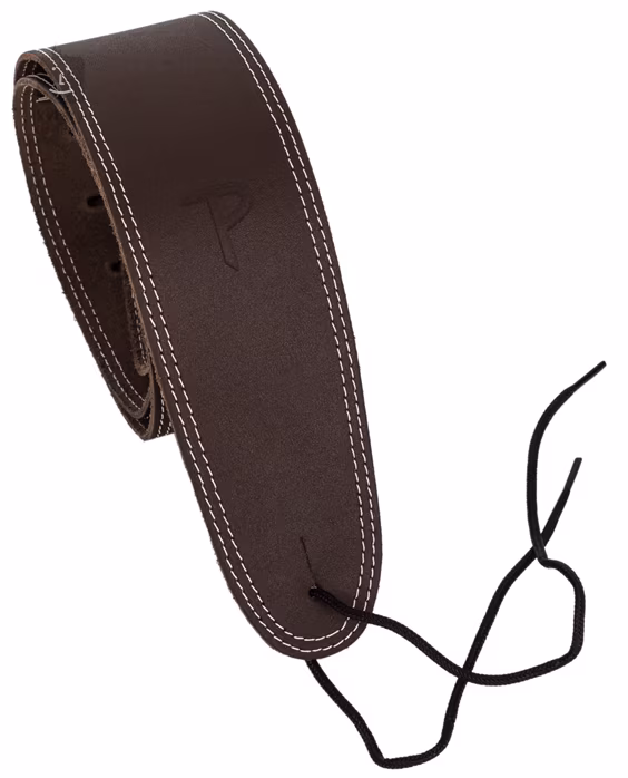 Perri's Leathers 174 Double Stitched Leather Brown - Gitár hevederek
