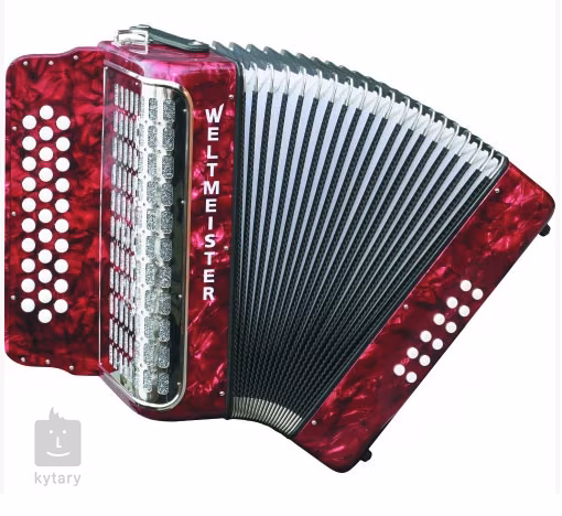 Weltmeister Wiener 521 III Musette BbEbAb-Grip, red - Diatonikus tangóharmonika