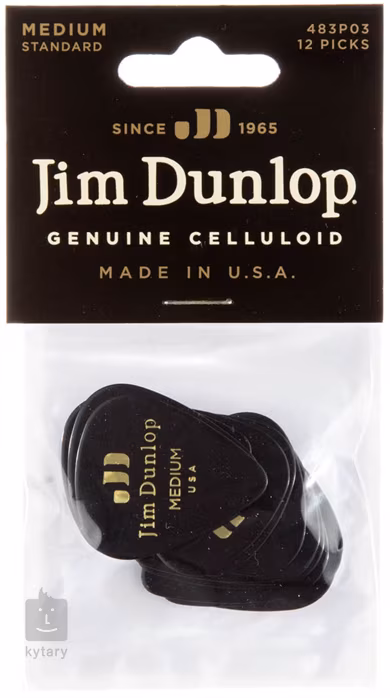 Dunlop Celluloid Black Medium - Pengetők