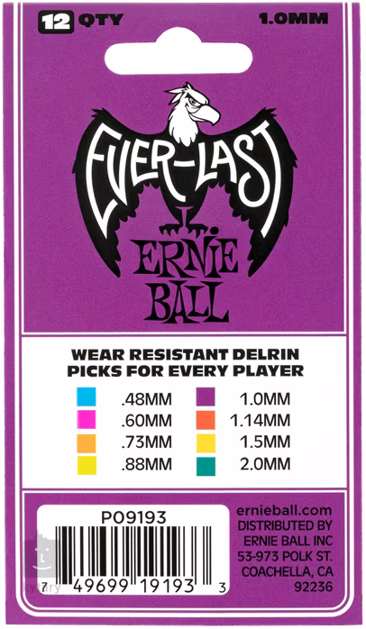 Ernie Ball Everlast Picks 1.0 Purple - Pengetők