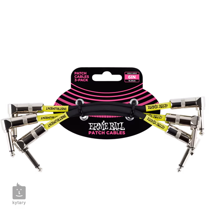 Ernie Ball 6" Patch Cable Black - 3 Pack - Összekötő kábel
