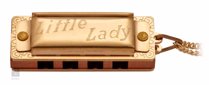 Hohner Little Lady, gold plated with necklace - Mini szájharmonika