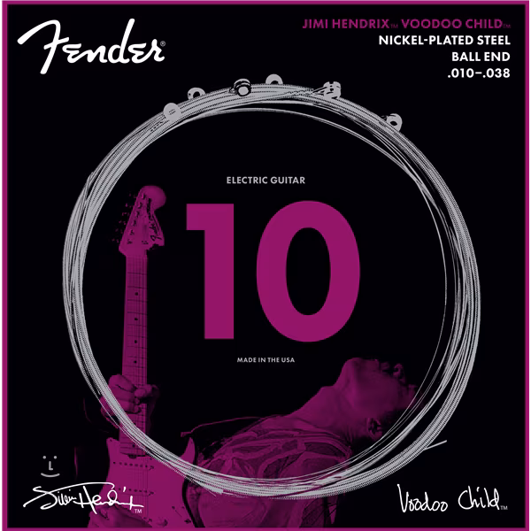 Fender Hendrix Voodoo Child Ball End Nickel Plated Steel 10-38 - Húrok elektromos gitárra