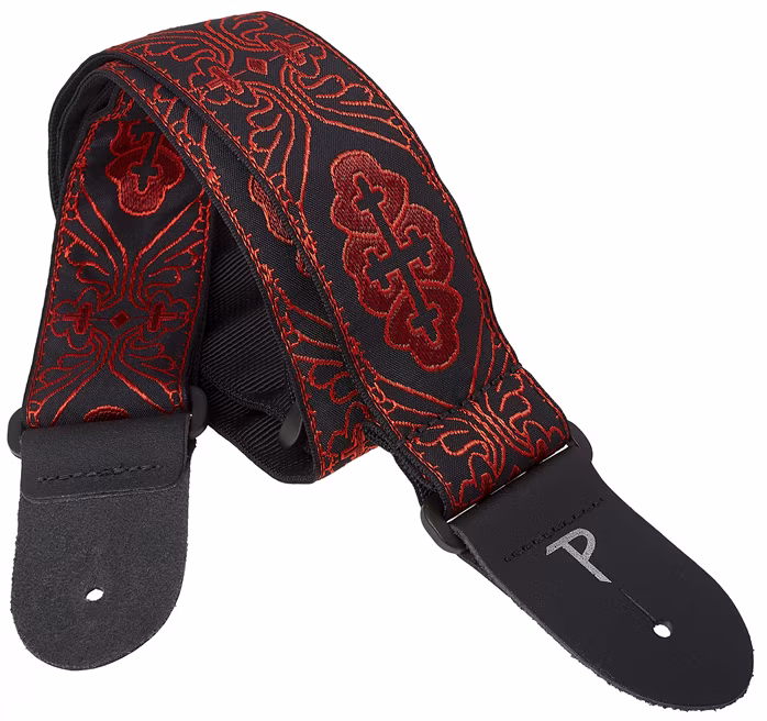 Perri's Leathers 7071 Jacquard Red Cross - Gitár hevederek
