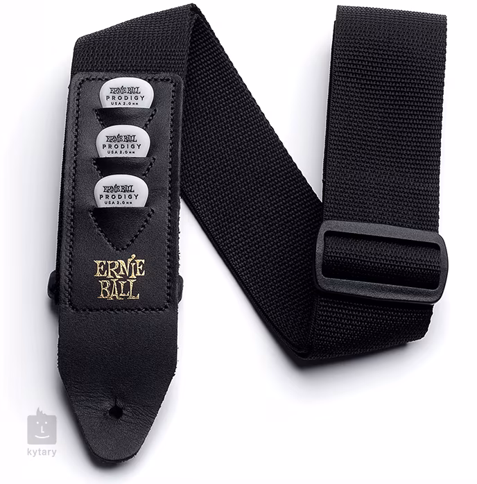 Ernie Ball Pickholder Strap - Black - Gitár hevederek