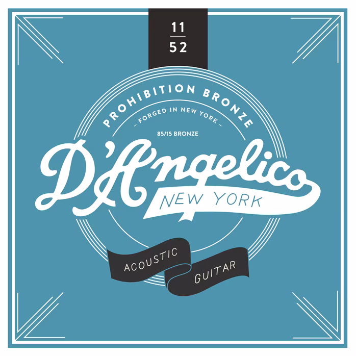 D'Angelico Prohibition Bronze 11-52 Light - Fém húrok akusztikus gitárra