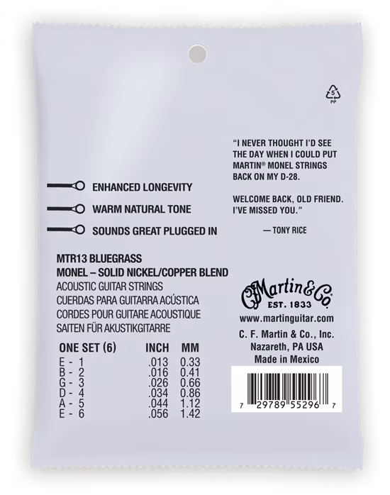 Martin Retro Bluegrass - Tony Rice's Choice - Fém húrok akusztikus gitárra