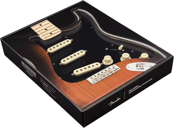 Fender Pre-Wired Pickguard, Strat SSS TX MEX BWB - Elektromos gitár hangszedő szett