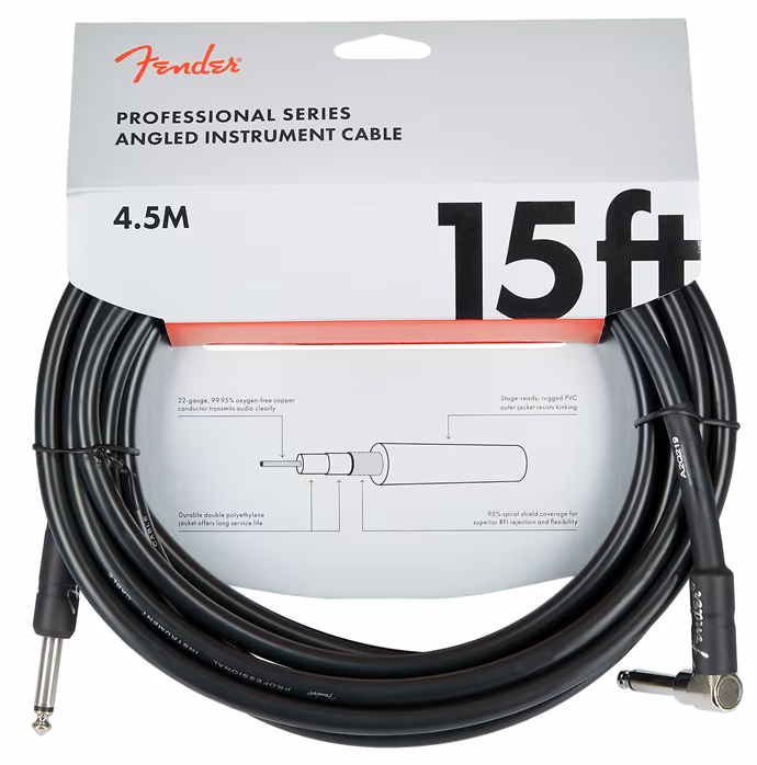 Fender Professional Series 15' Instrument Cable Angled - Hangszer kábel