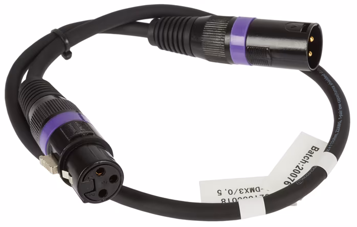 ADJ AC-DMX3/0,5 3 p. XLRm/3 p. XLRf 0,5m DMX - DMX kábel