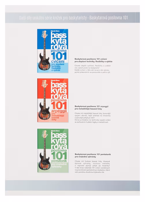 Baskytarová posilovna 101 stupnic pro ovládnutí hmatníku  - Basszusgitár kotta