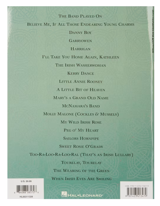 MS Irish Favorites For Accordion - Tangóharmonika kotta