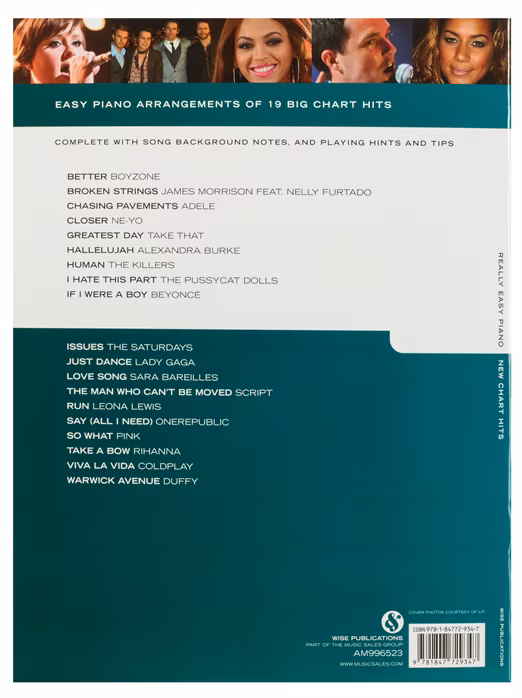 MS Really Easy Piano: New Chart Hits - Zongora kotta