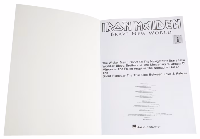 MS Iron Maiden: Brave New World Guitar Tab Edition - Gitár kotta